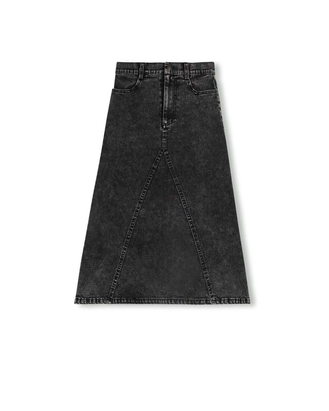 Pocket V Seam Denim Skirt