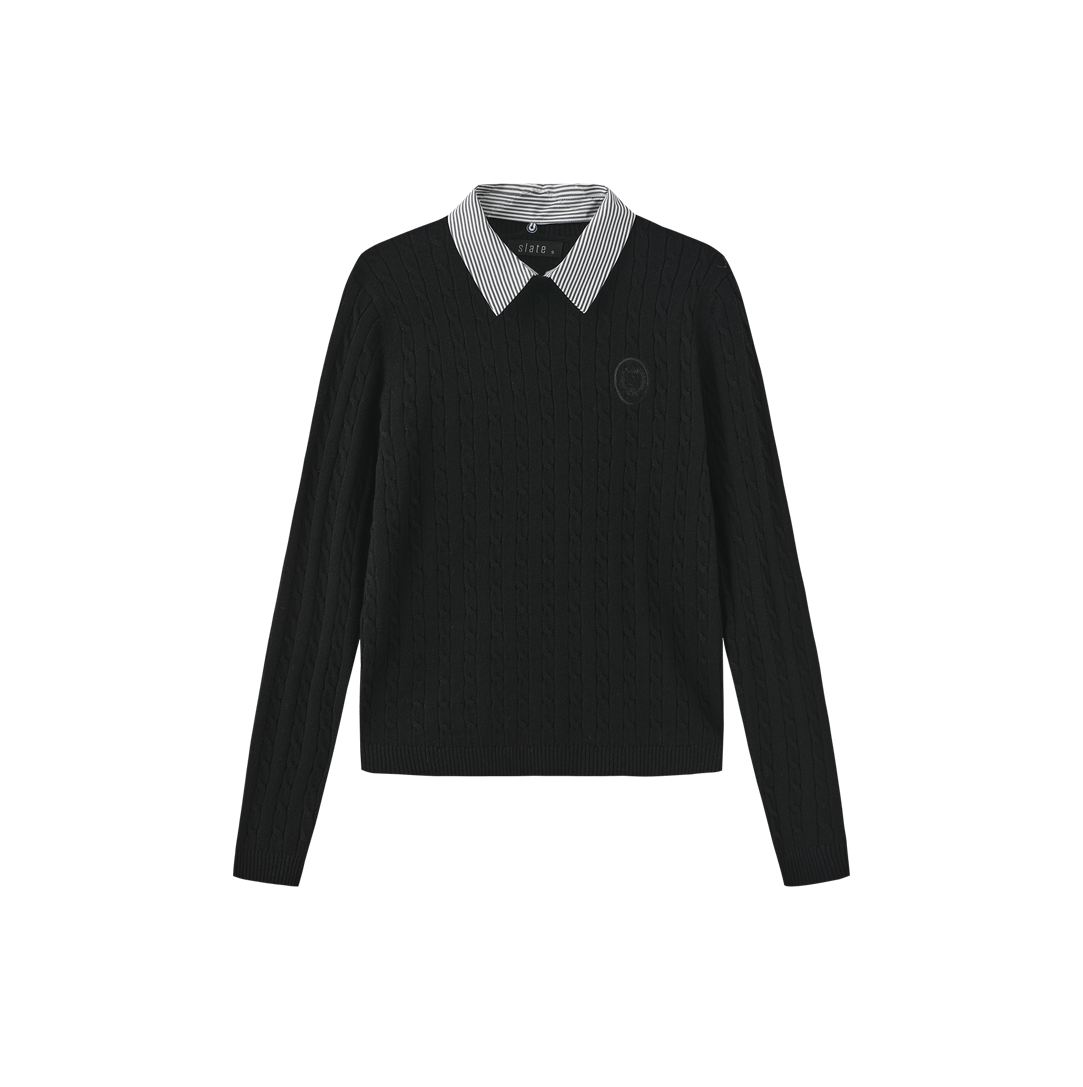 Removable Collar Knit Sweater
