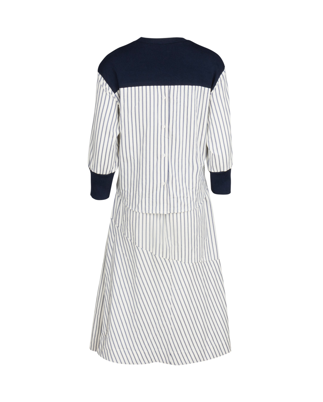 Knit And Poplin Striped Dress