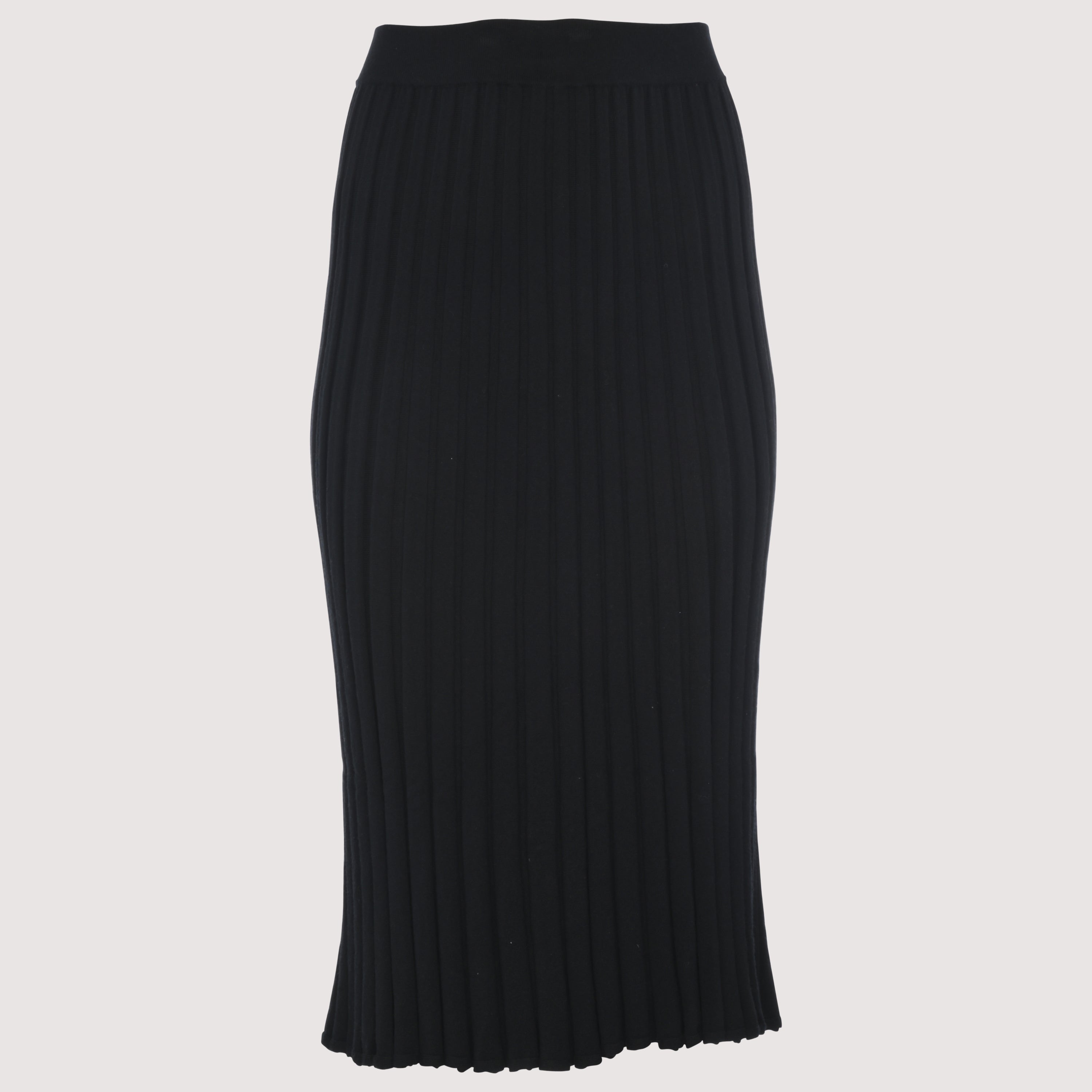 Pleated Rib Knit Maxi Skirt