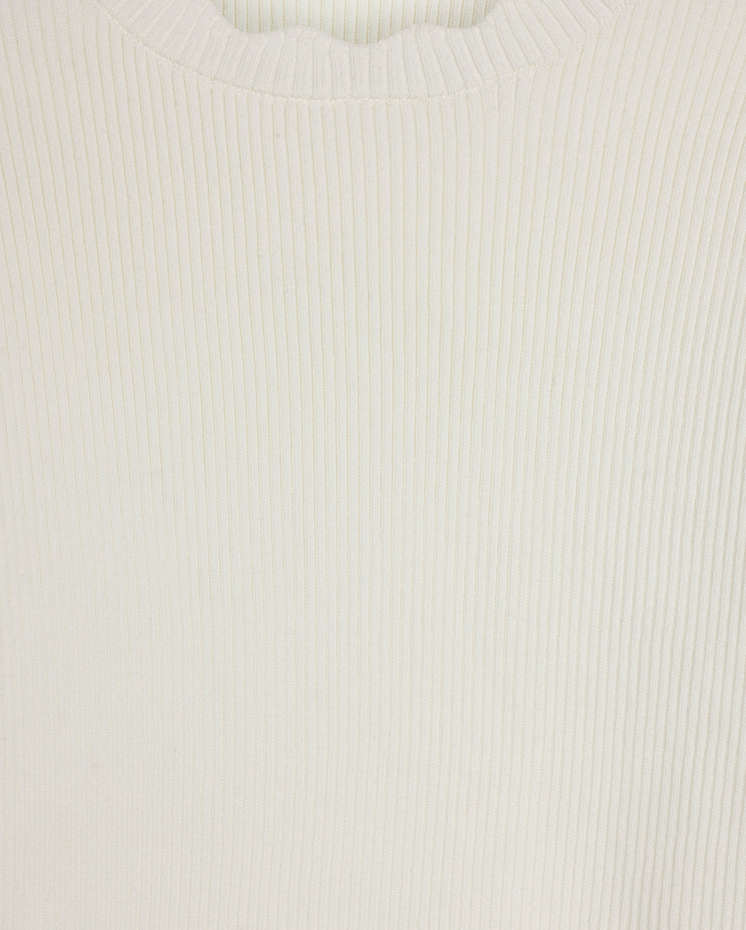 Thin Ribbed Scalloped Trim Sweater