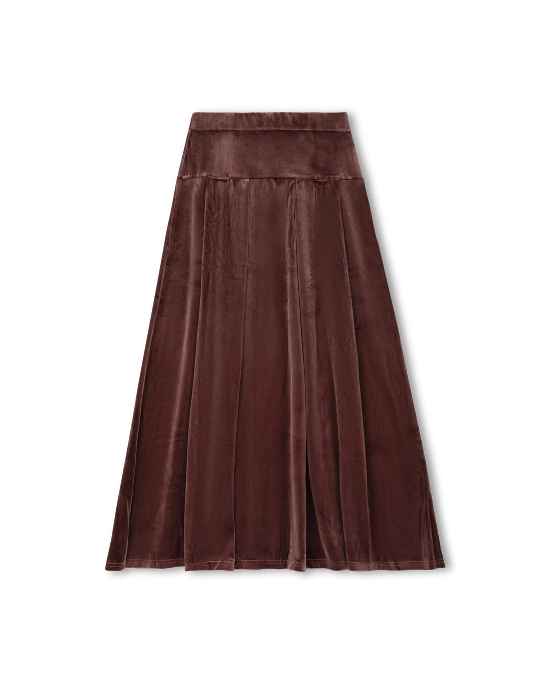 Velour Drop Waist Pleat Skirt