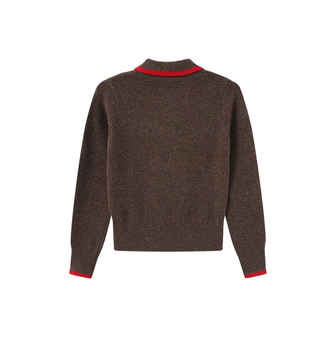 Knit Collared Crest Sweater