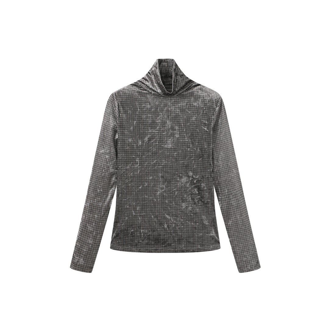 Velor Plaid Turtleneck