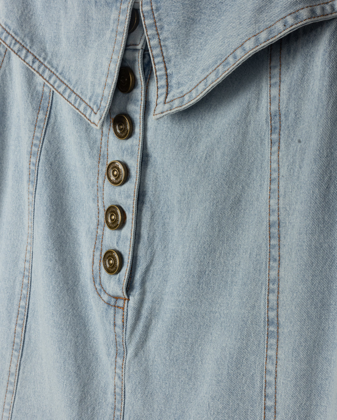 Foldover Straight Denim Skirt