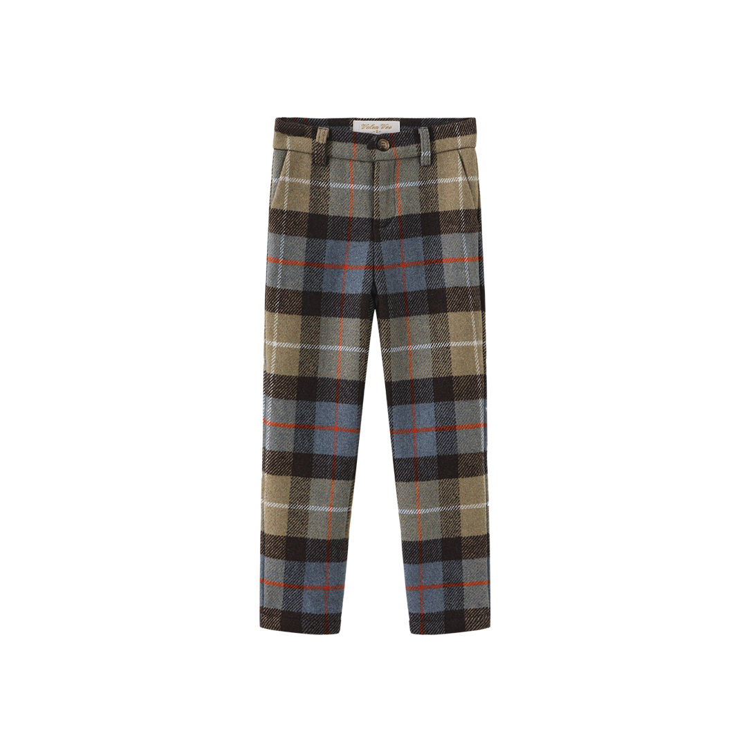 Plaid Button Detail Pants