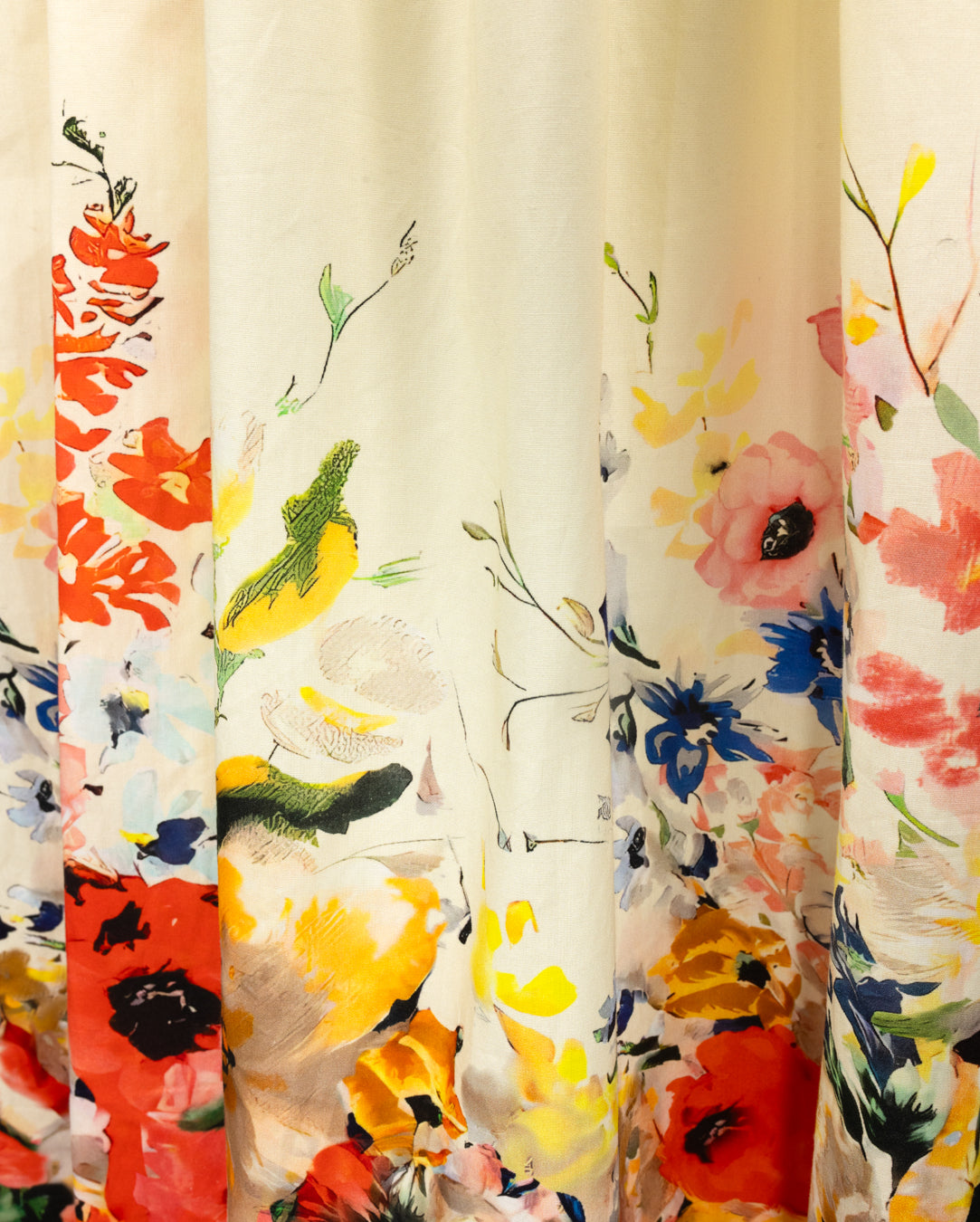 Floral Waisted Poplin Dress