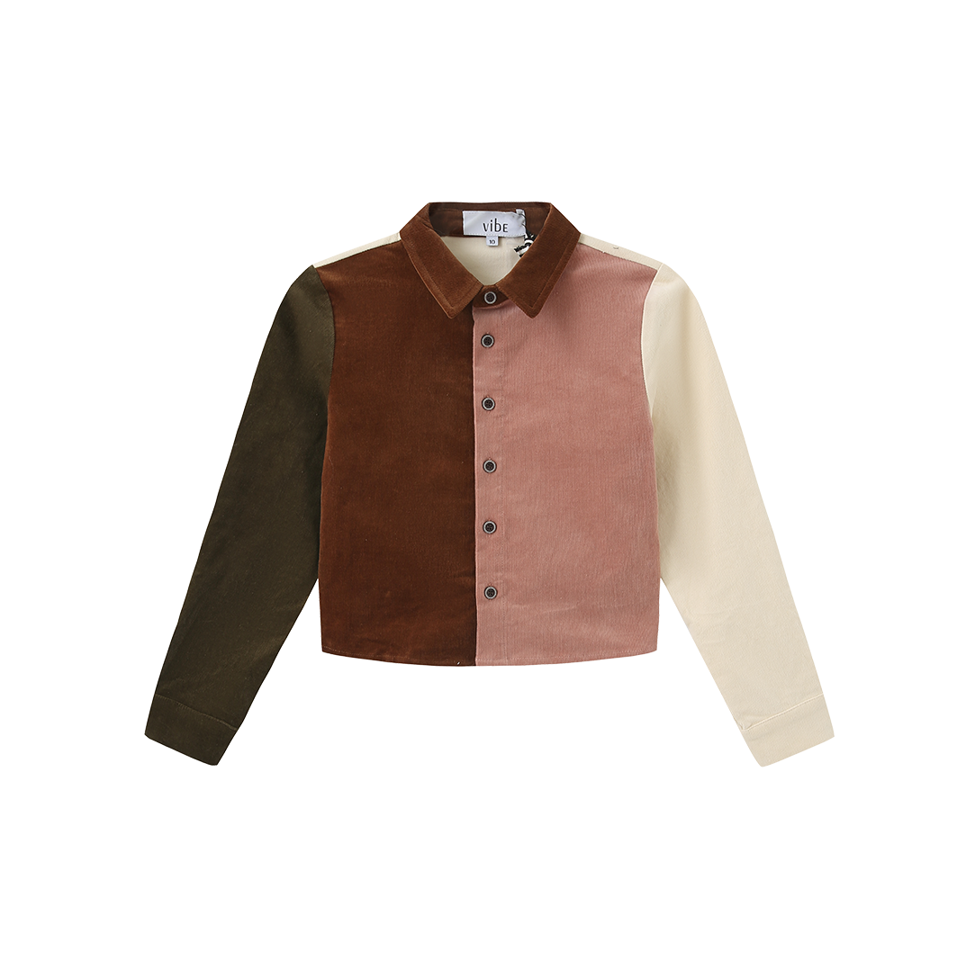 Corduroy Color Cropped Blouse
