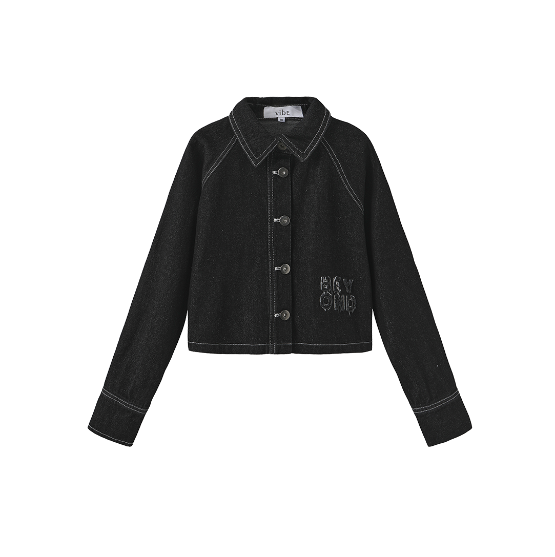 Layering Cropped Raw Edge Shirt