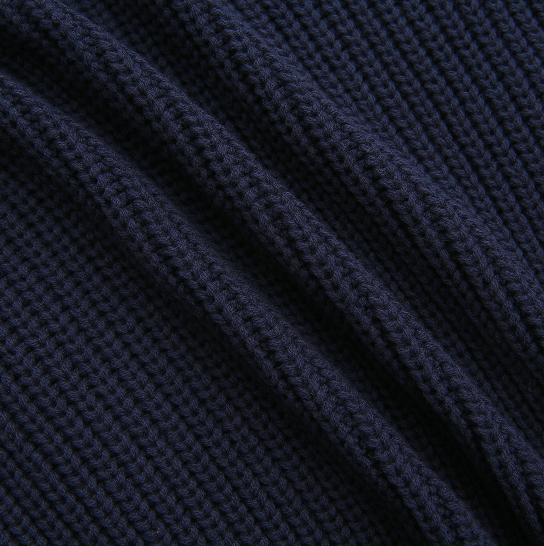 Cable Knit Stripe Collar Sweater