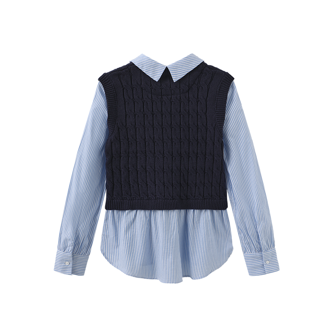 Chunky Knit Vest Blouse