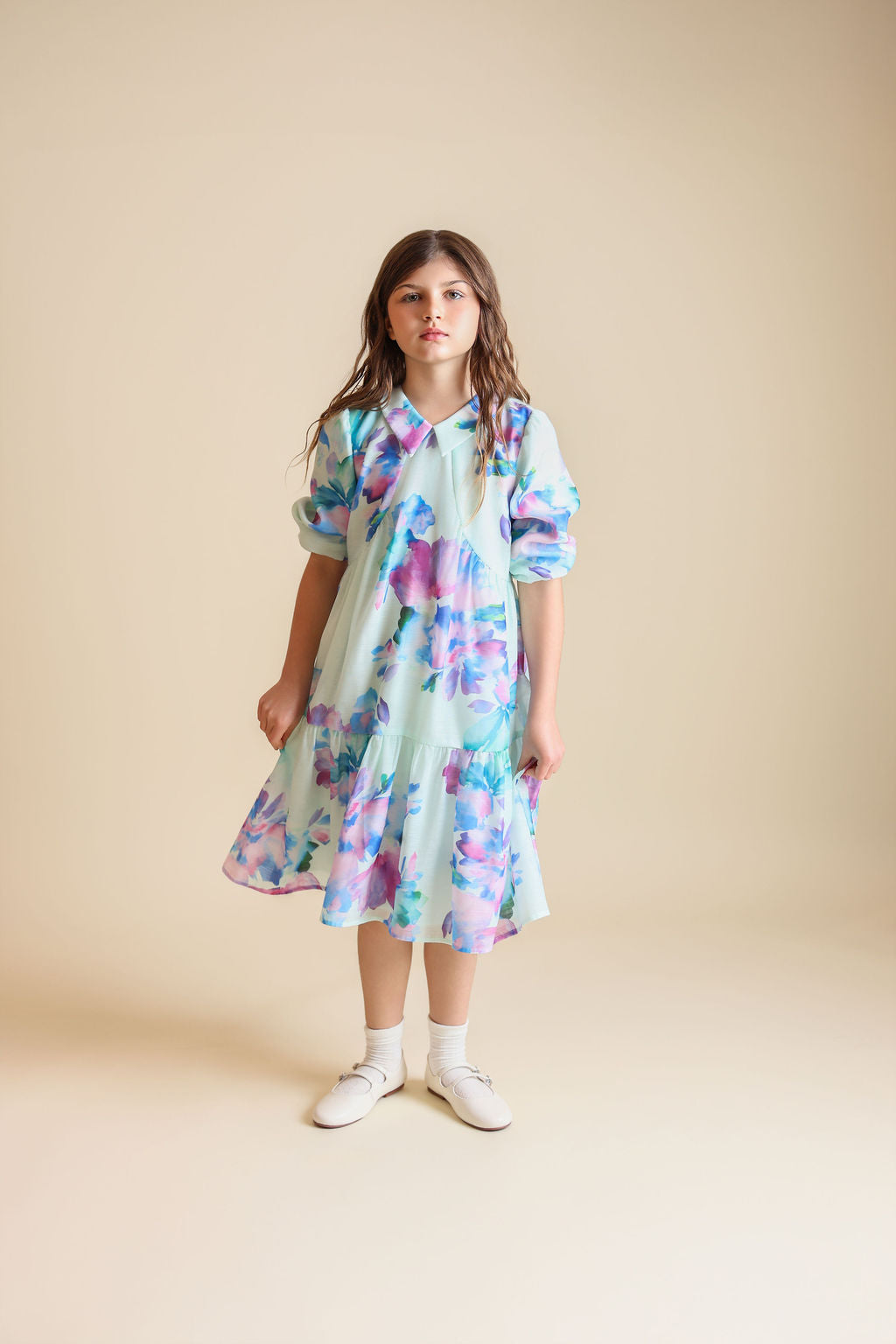 Big Collar Tiered Dress