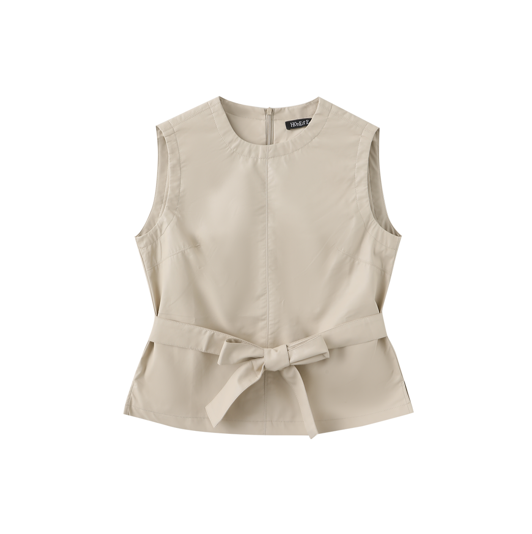 Arosa Leather Belted Vest
