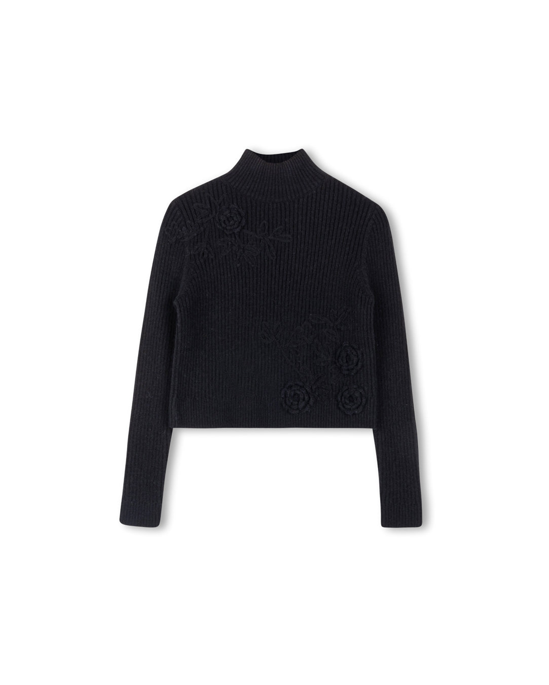 Embroidered Turtleneck Sweater - Junees