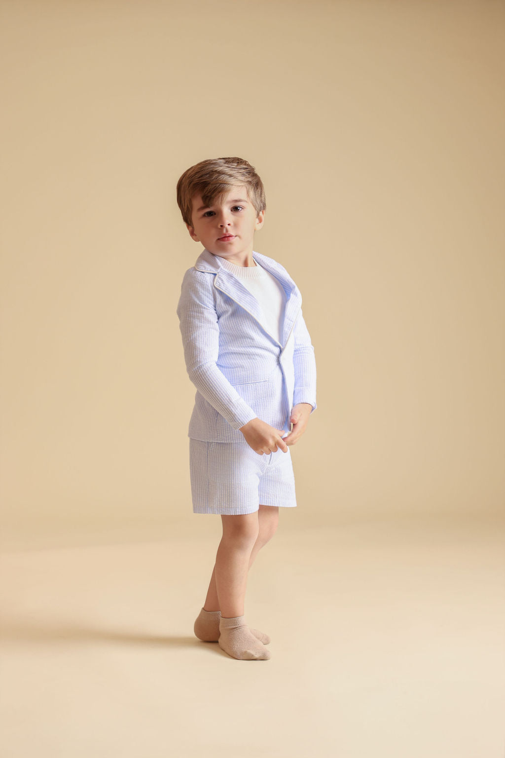 Kern Pinstriped Suspender Shorts