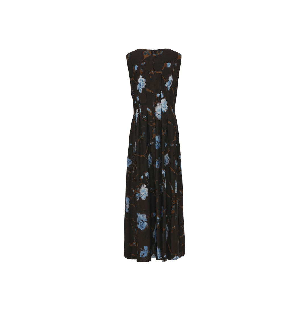 Pleated Floral Print Dress