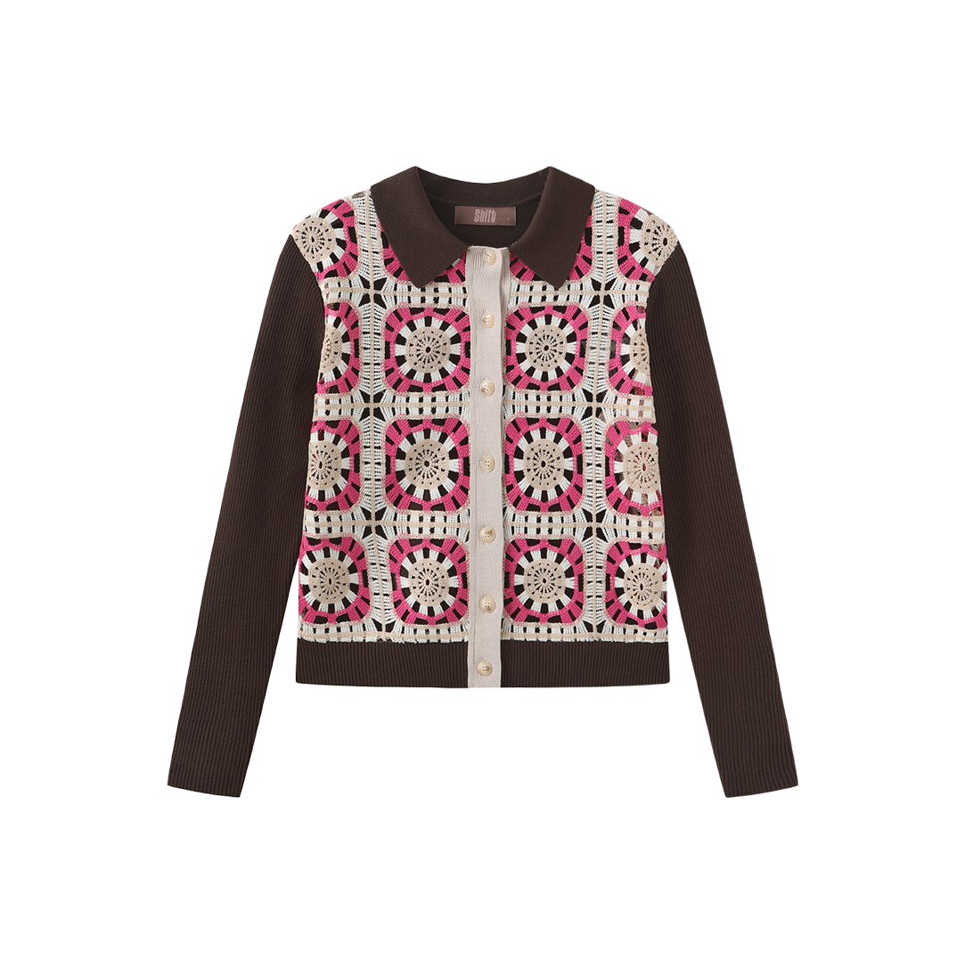 Multi Color Crochet Cardigan