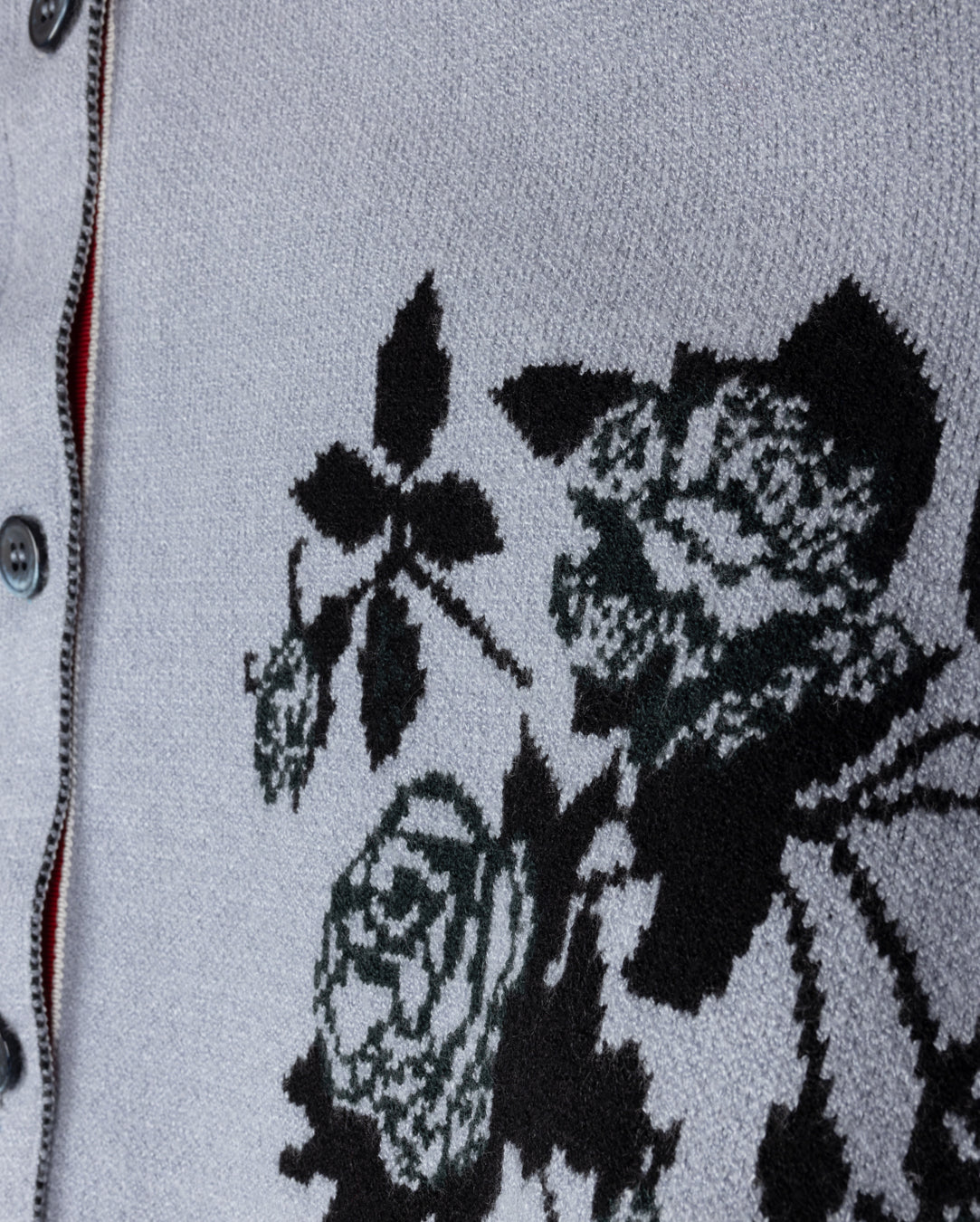 Caban Floral Knit Cardigan