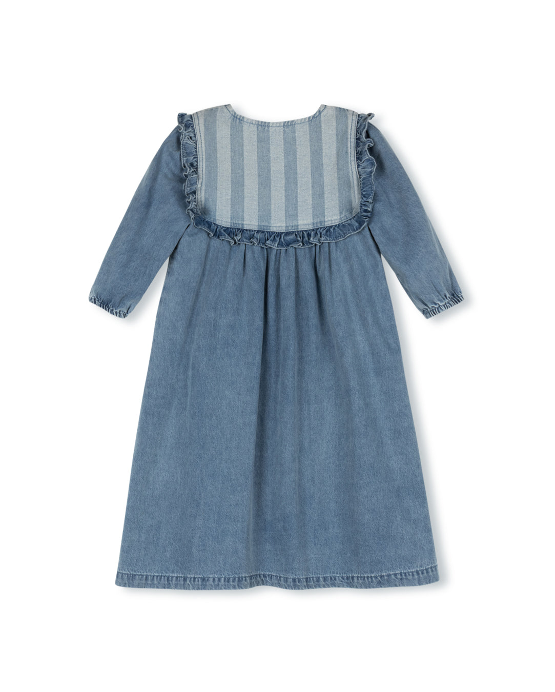 Zora Wide Striped Denim Bib Dress