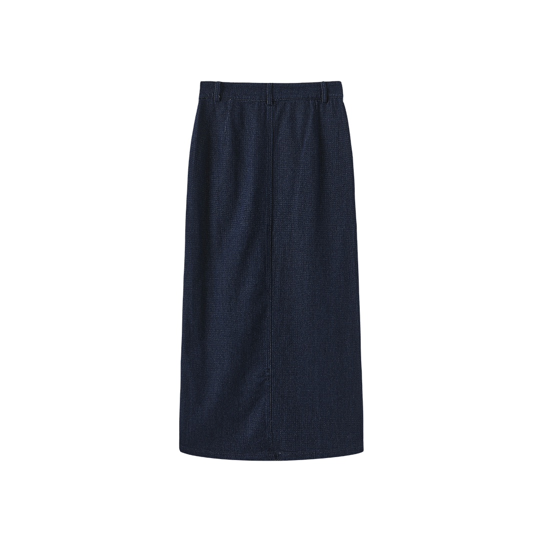Designed Fly Front Denim Skirt
