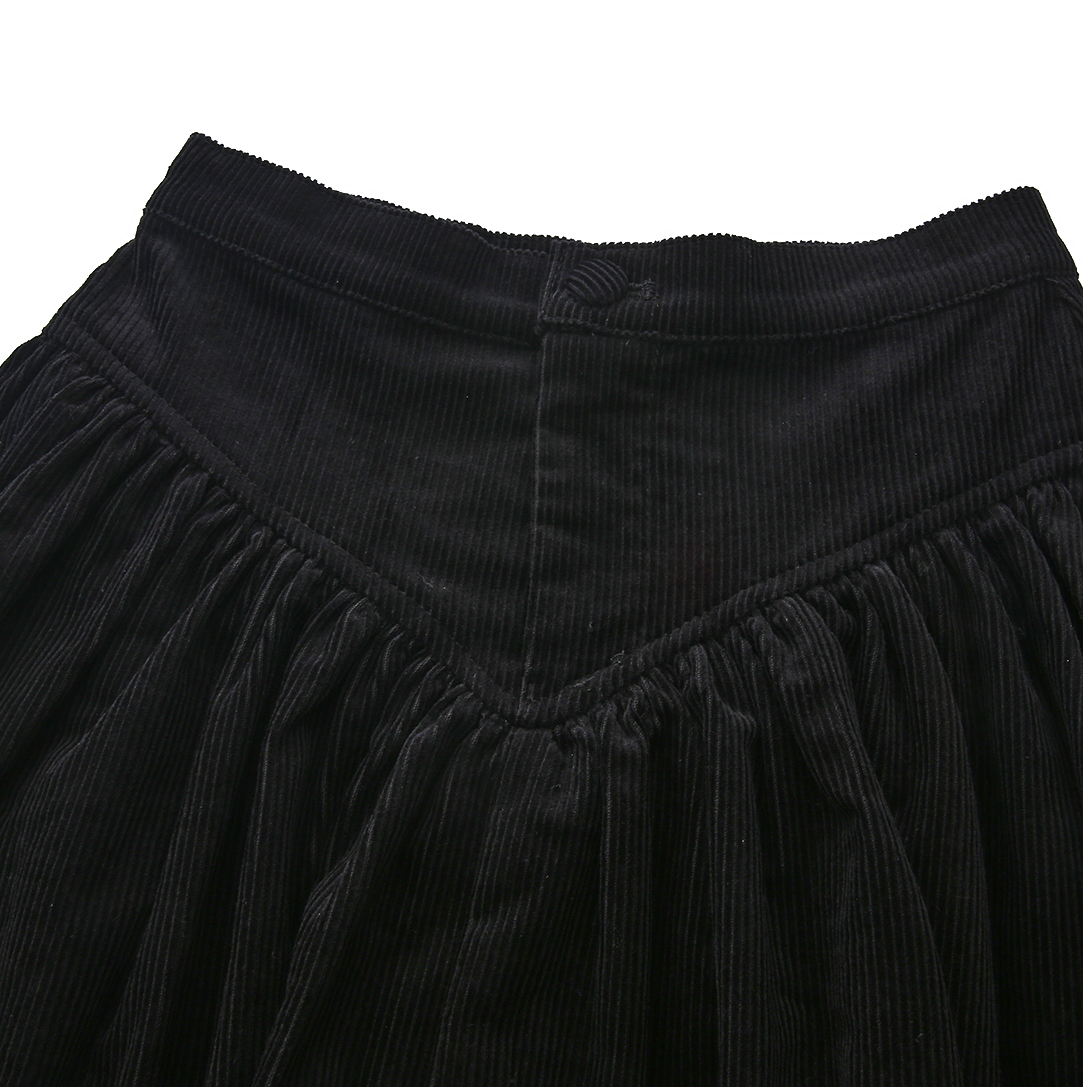 Corduroy Drop V Gathered Skirt