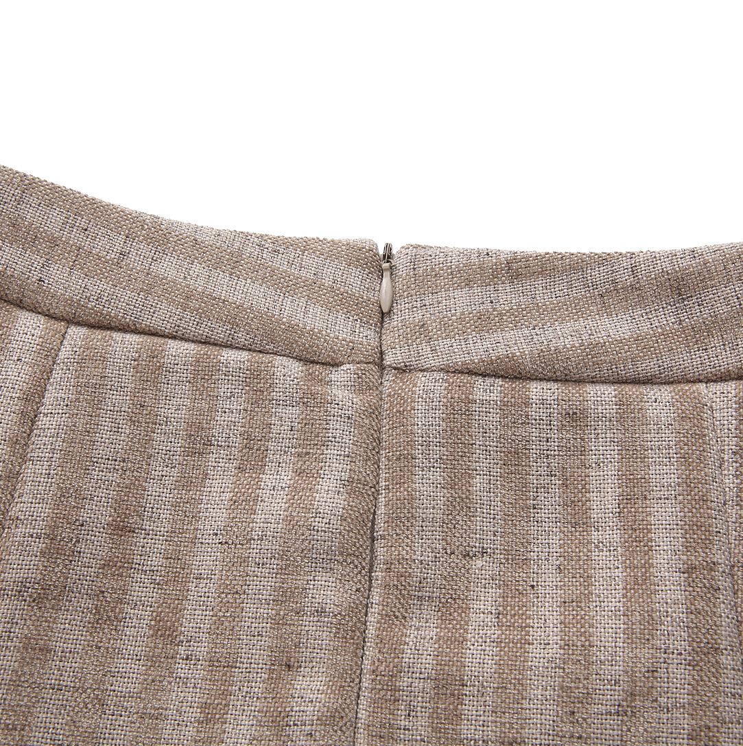 Pinstripe Pleated Skirt