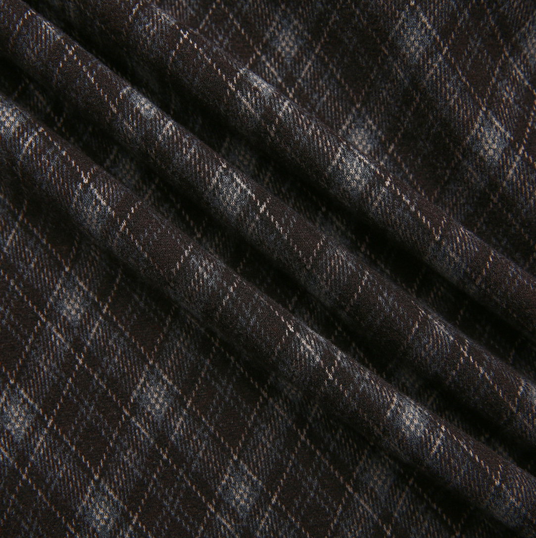 Belted Plaid Wool Skirt