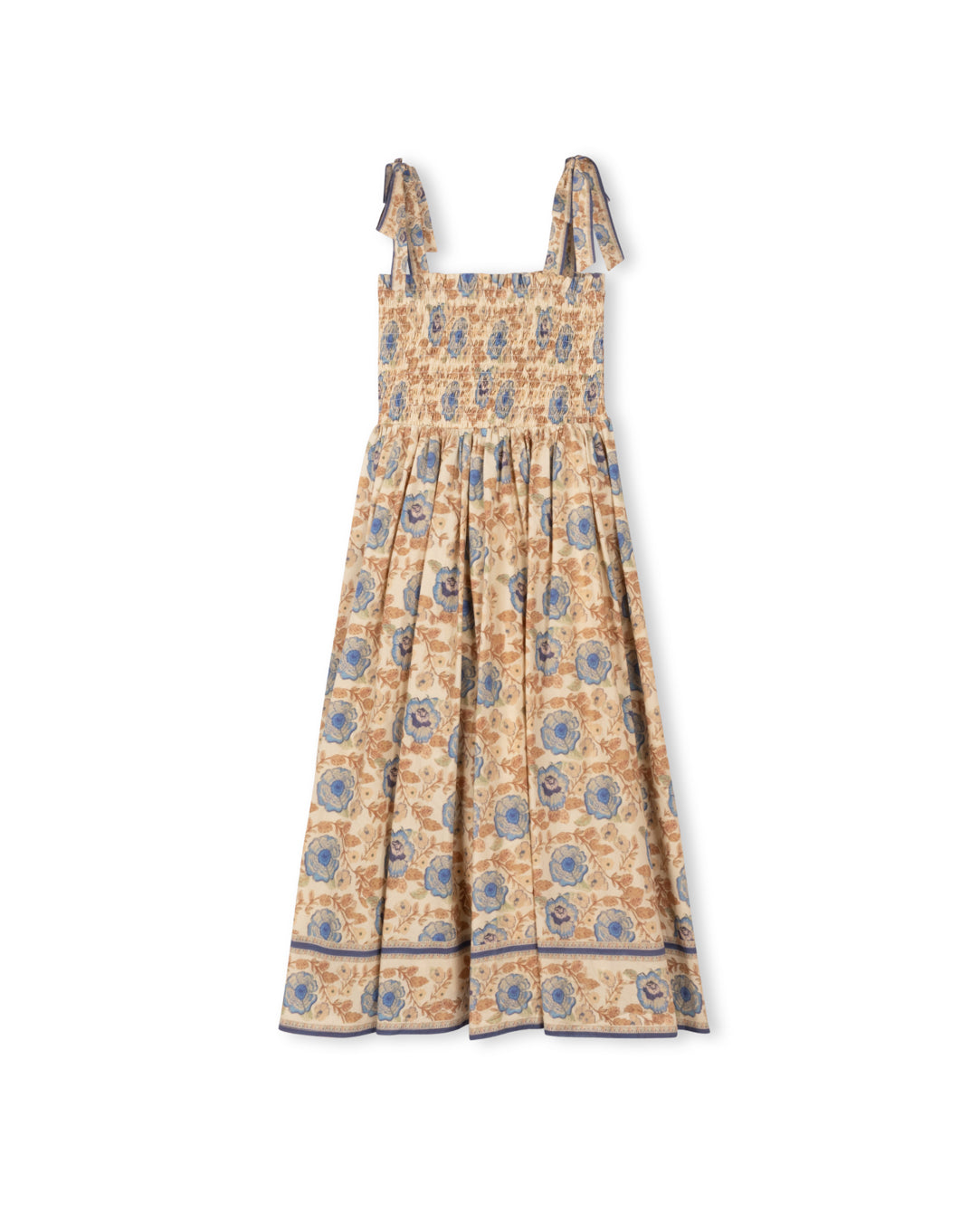 Fin - Smocked Top Big Print Midi Dress