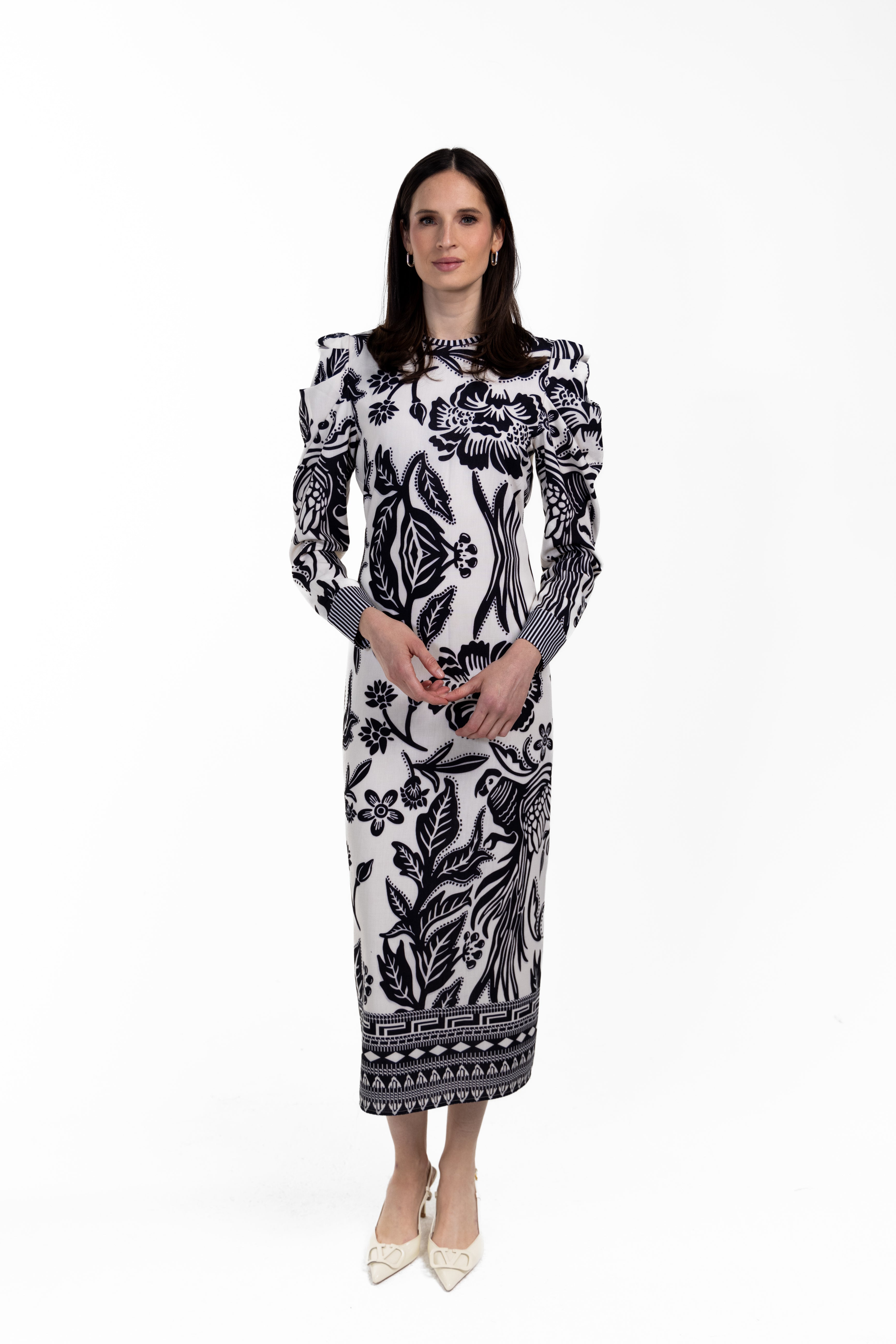 Puff Sleeve Floral Print Dress