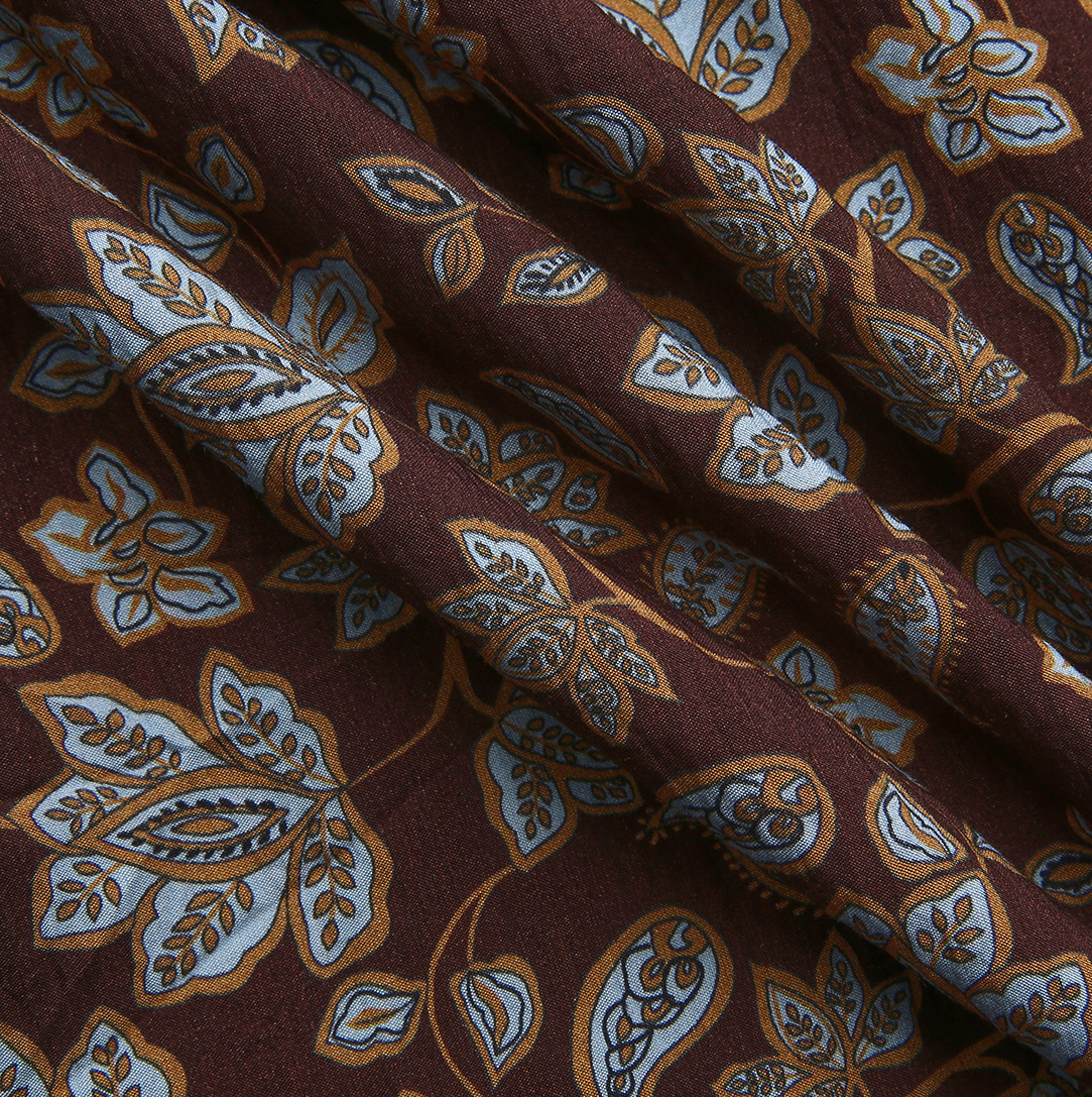Cotton Paisley Drawstring Dress