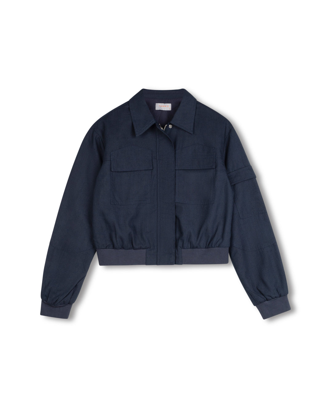 Linen Collared Bomber Jacket - Junees