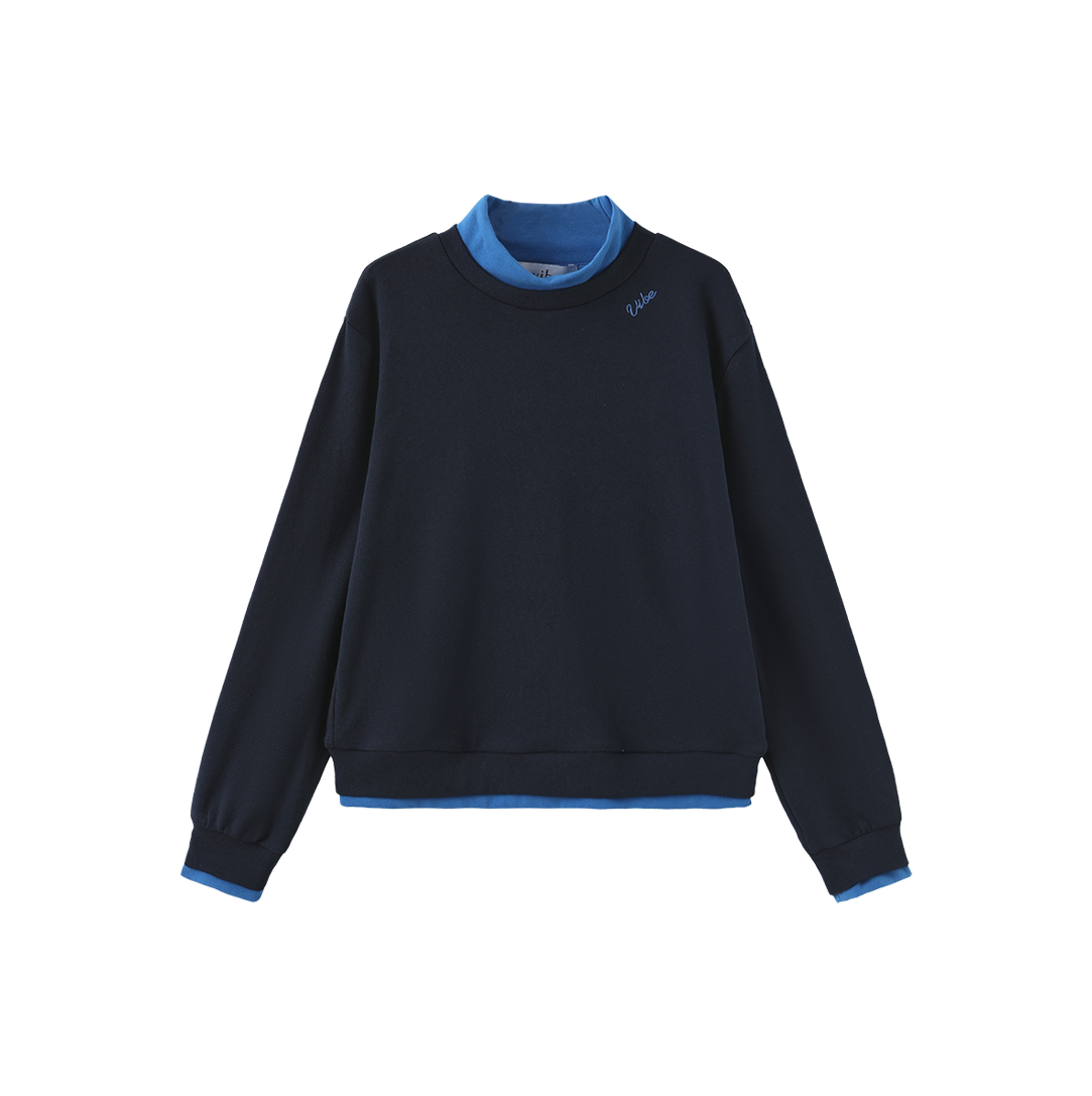 Mock Neck Trim Sweatshirt