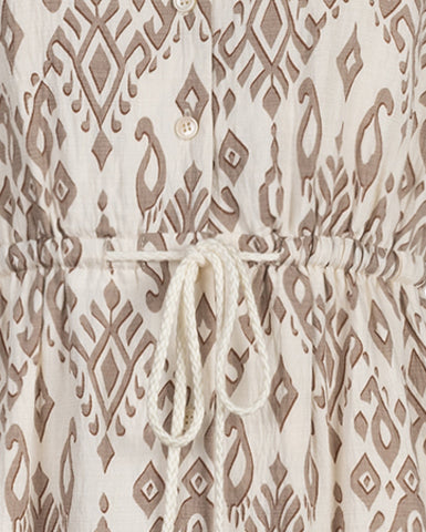 Linen Printed Tassle Dress