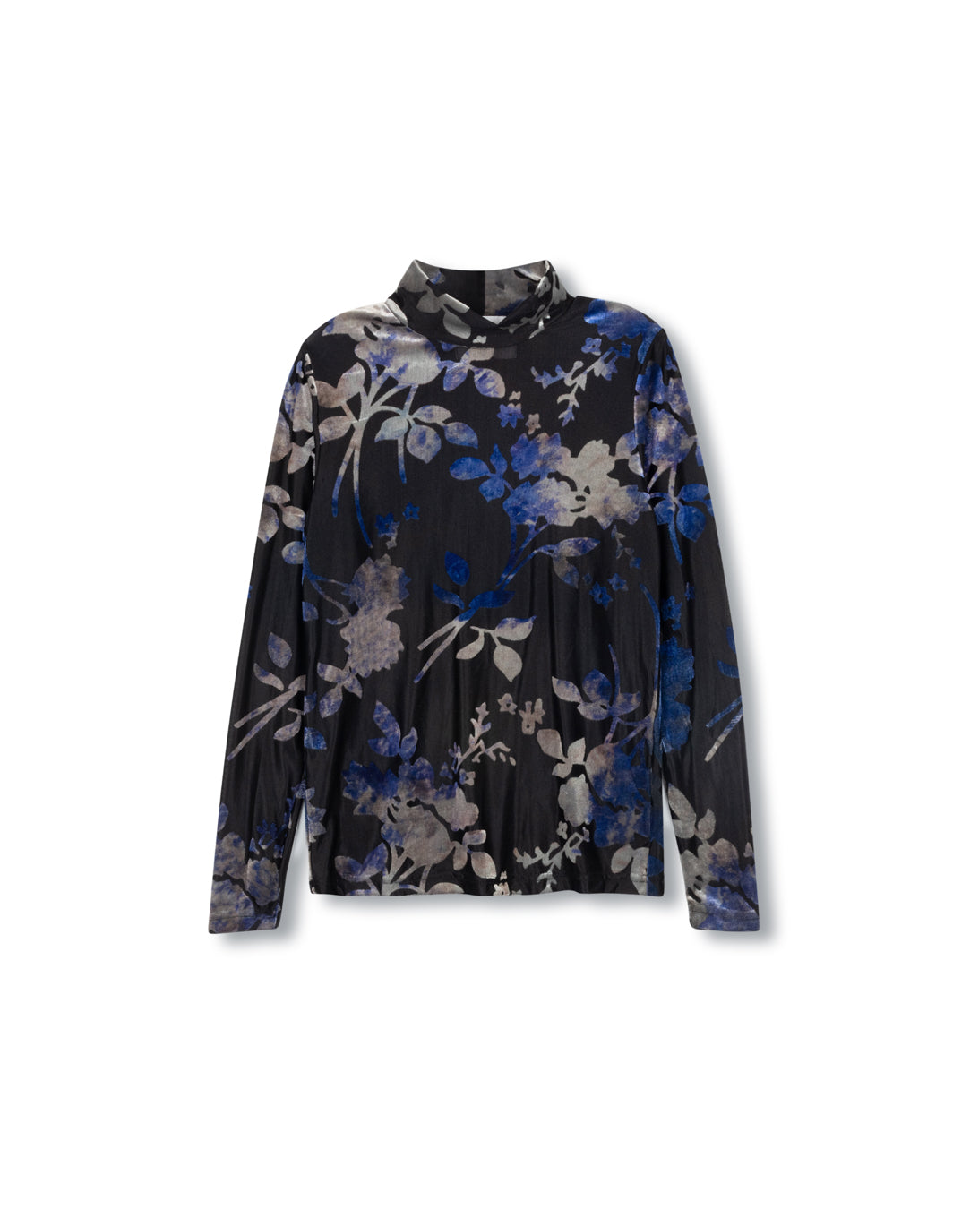 Mesh And Velour Turtleneck C-23034