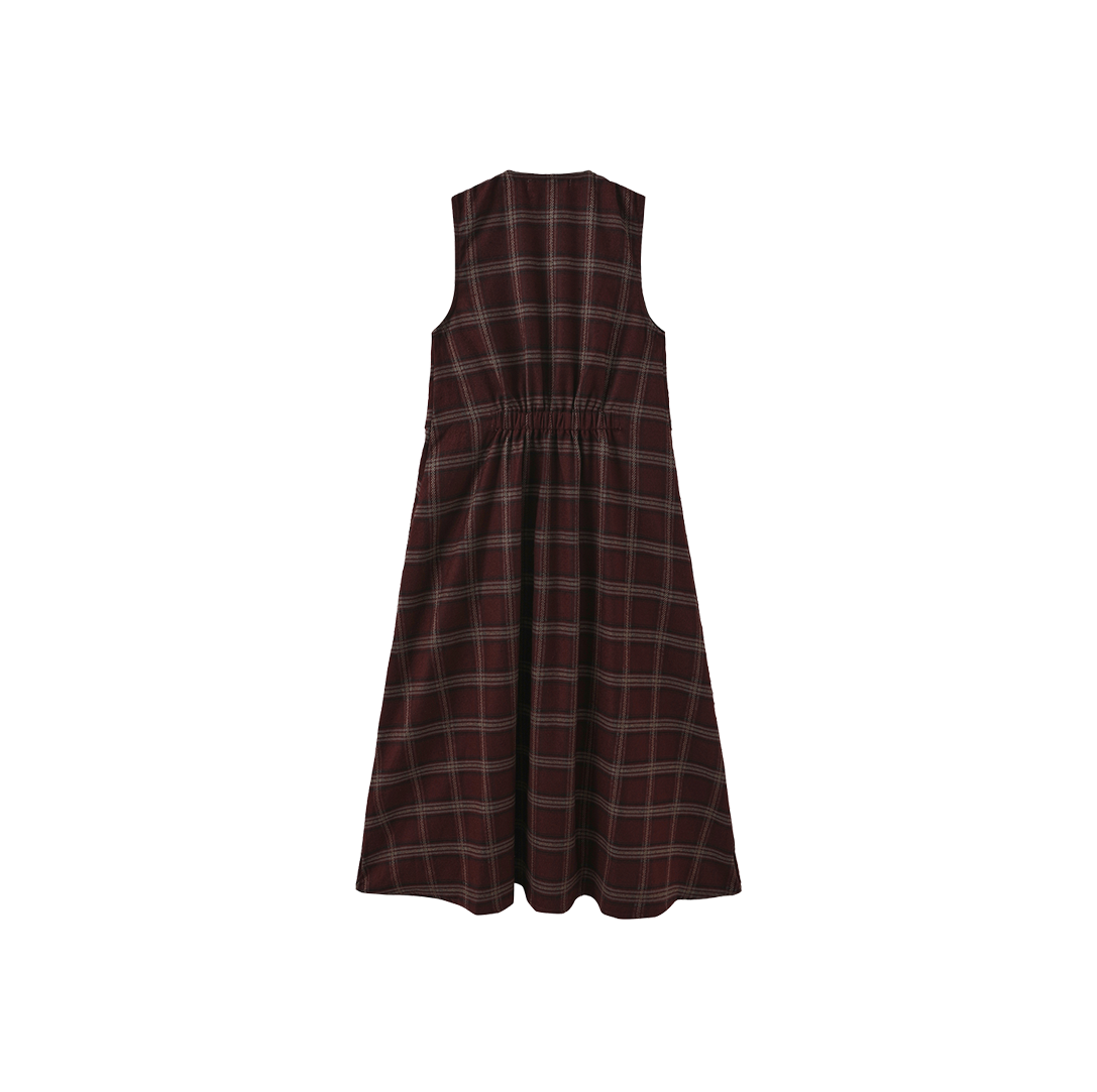 Zipper Front Elastic Back Dress