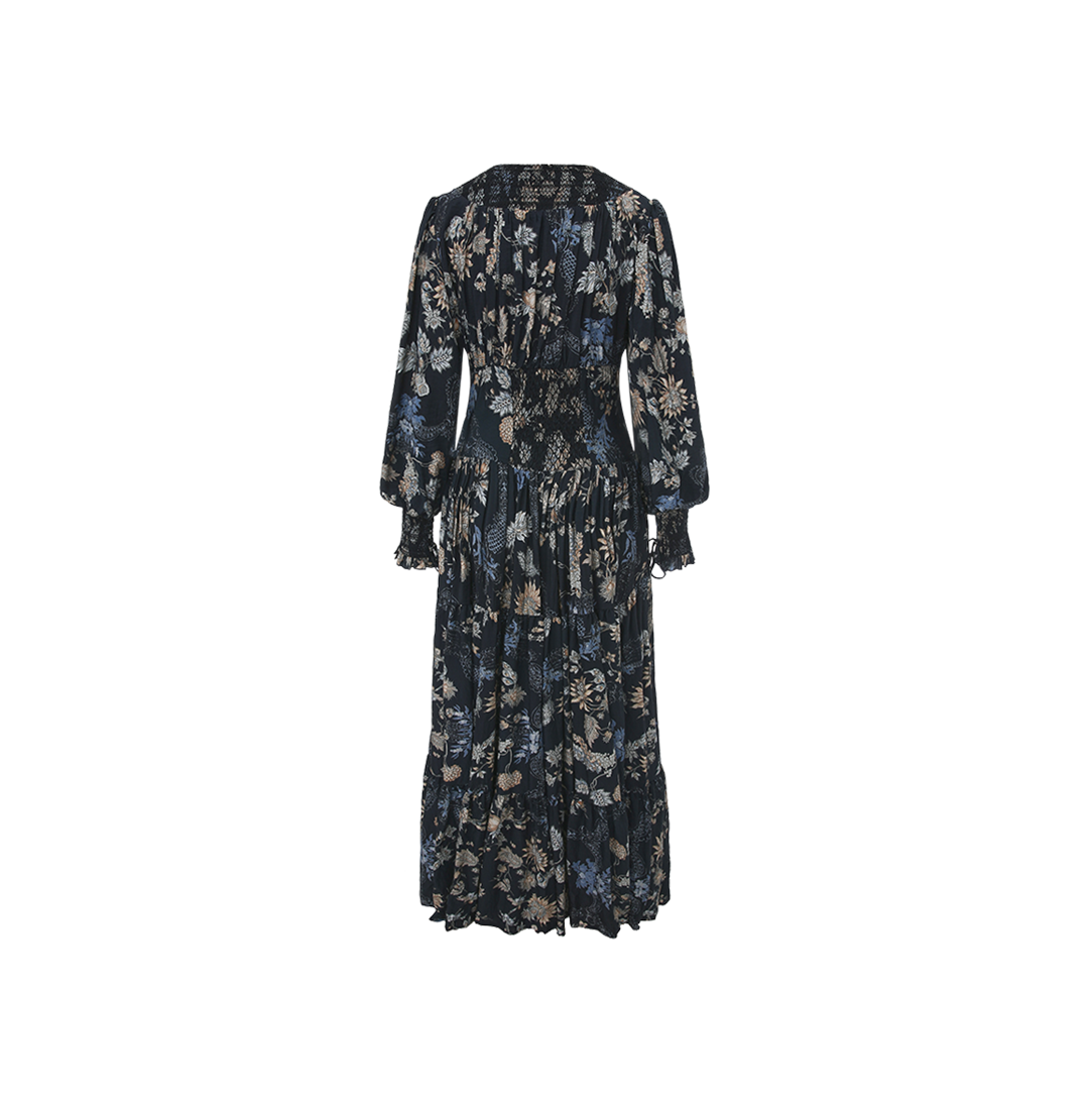 Printed Smocked Maxi Dress