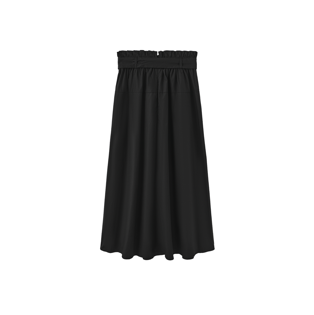 Taffeta Waisted Maxi Skirt