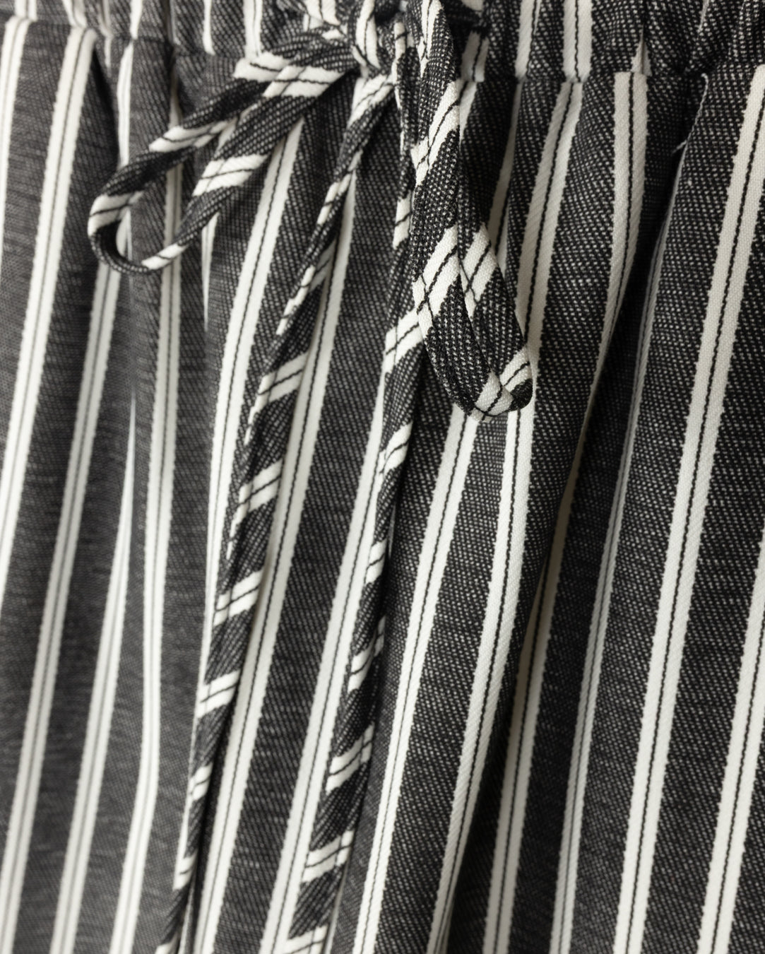 Striped Straight Drawstring Skirt