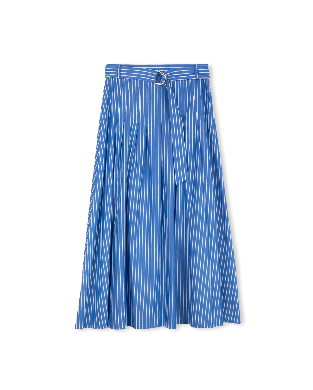 Belt Stripe Pleated Skirt