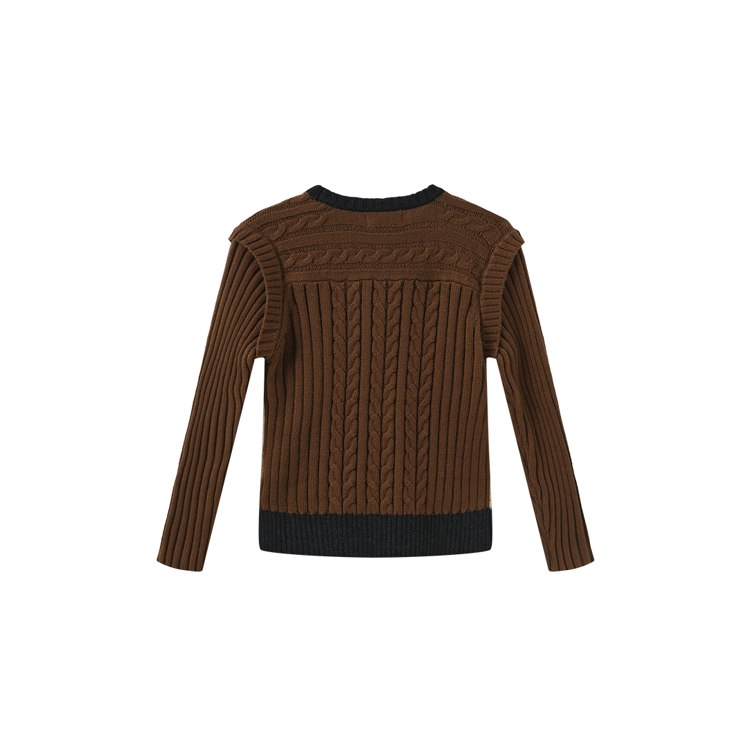 Poppy Cable Knit Trim Sweater