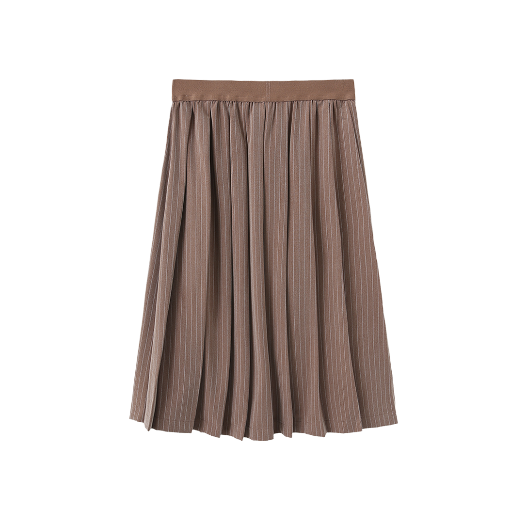 Elastic Waistband Pinstriped Skirt