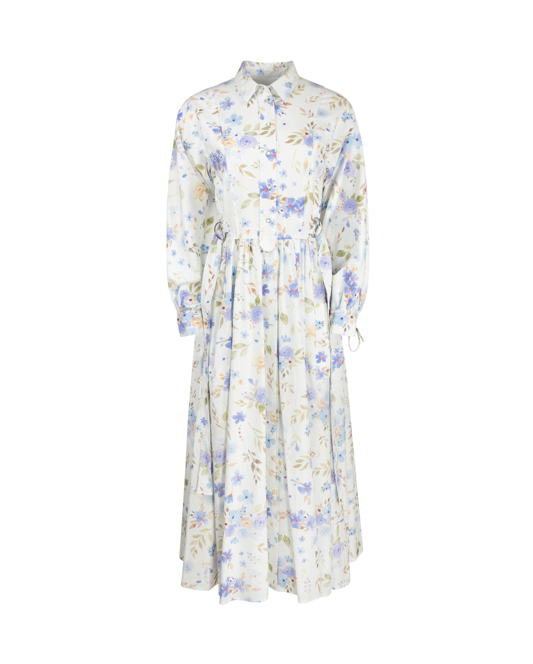 Belted Blouse Maxi Dress