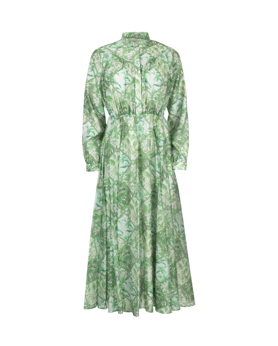 Chiffon Floral Print Waisted Dress Pink / M