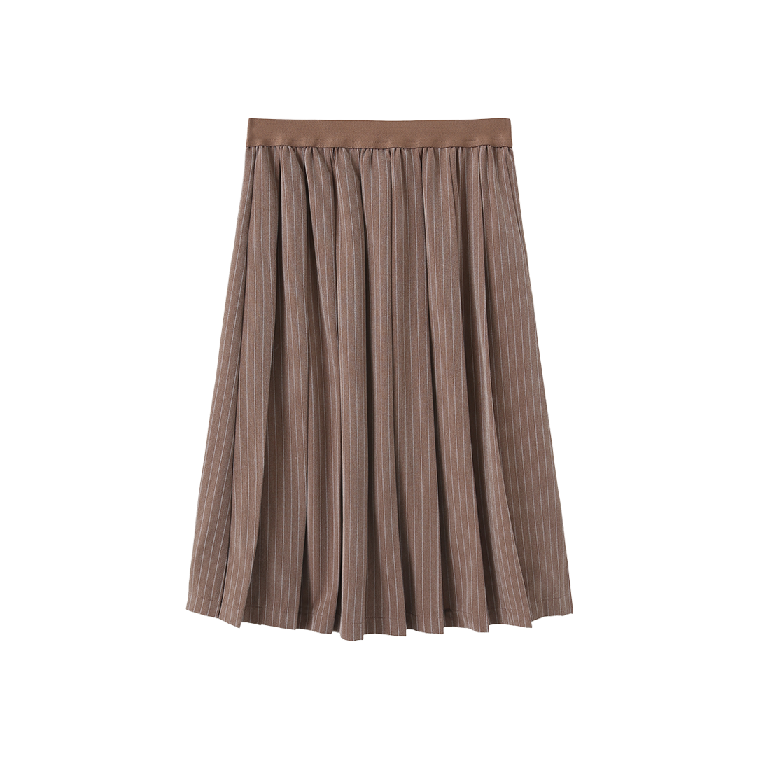 Elastic Waistband Pinstriped Skirt