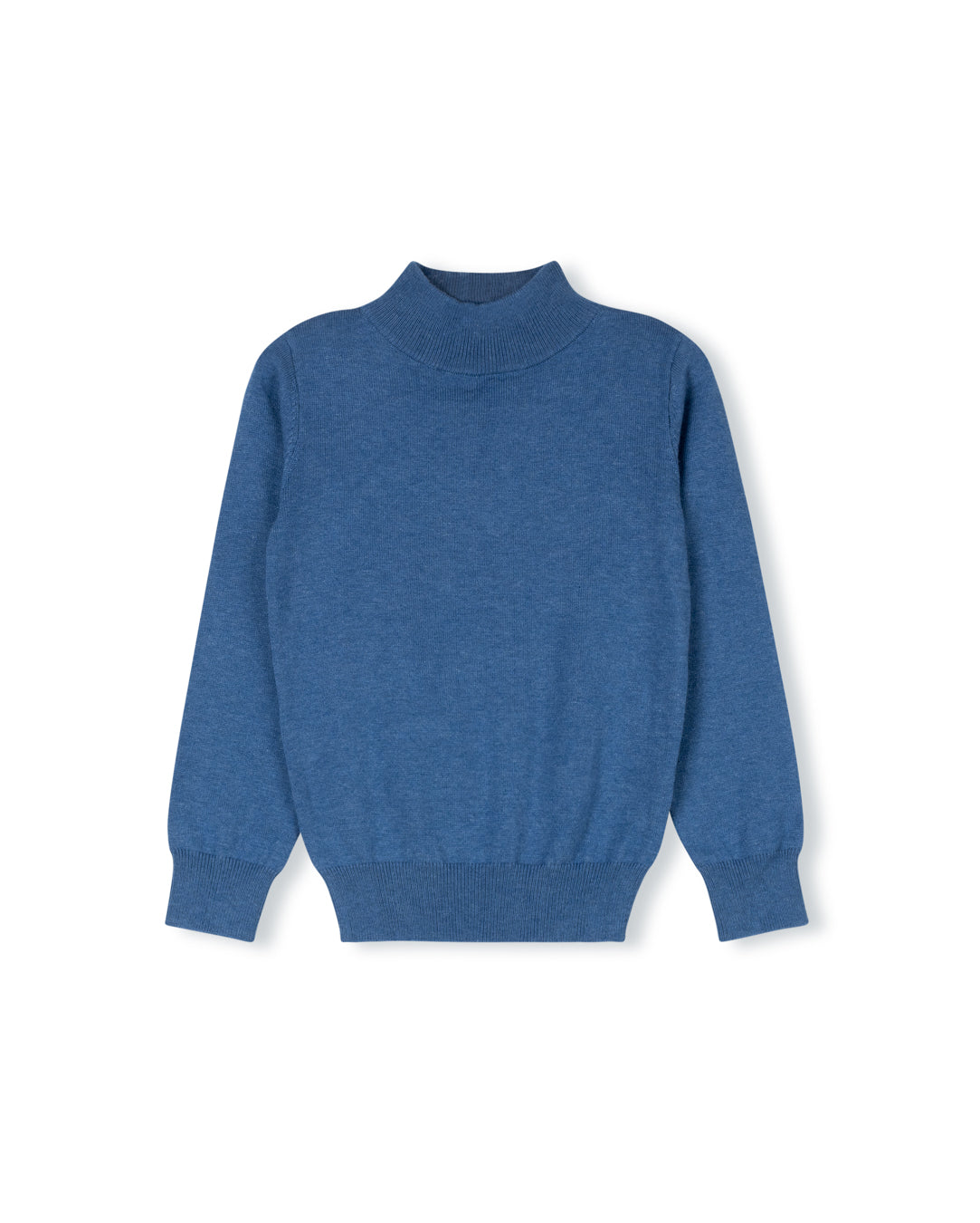 Puffed Denim Knit Turtleneck