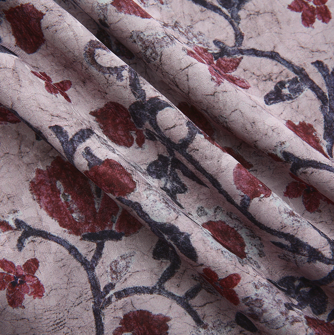 Floral Printed Kick Pleat Skirt