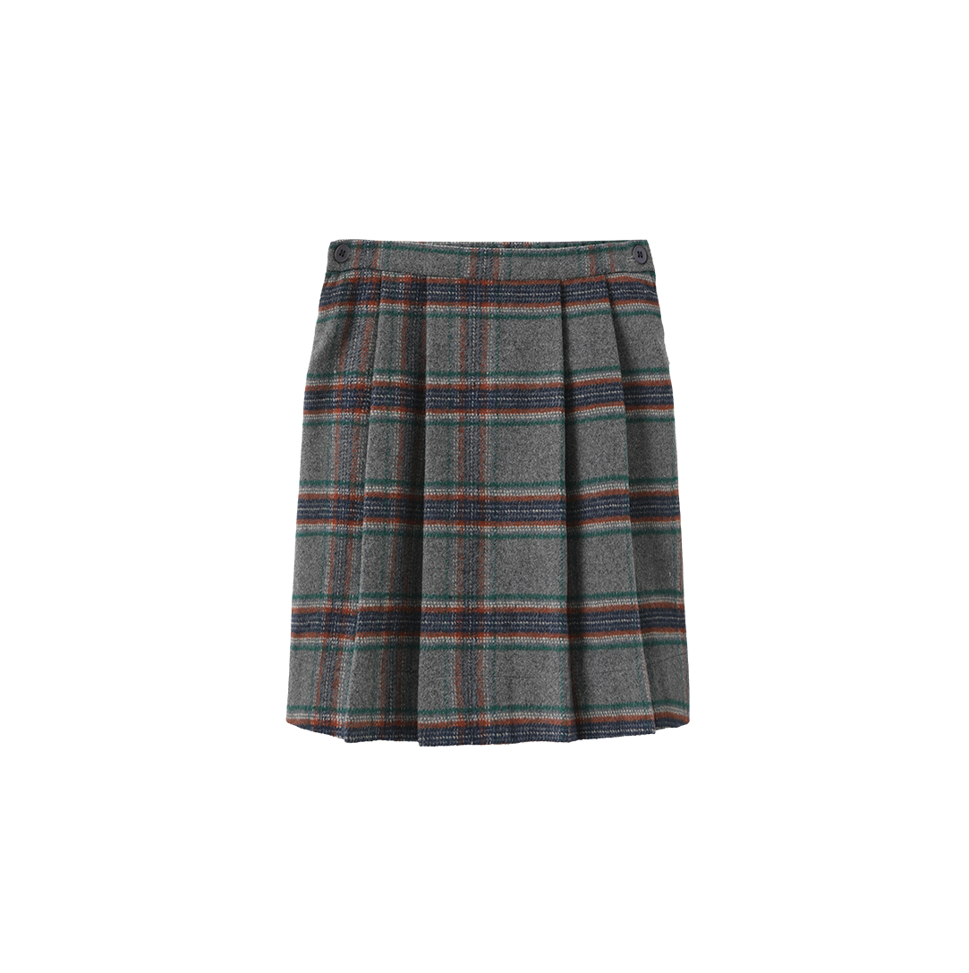 Fink Plaid Wool Skirt