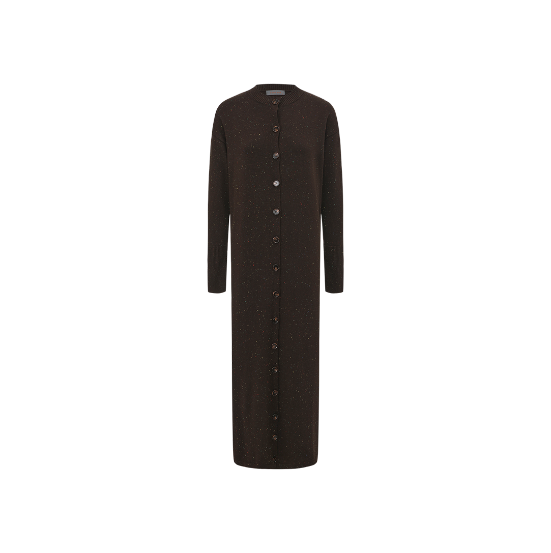 Marled Knit Button Down Dress