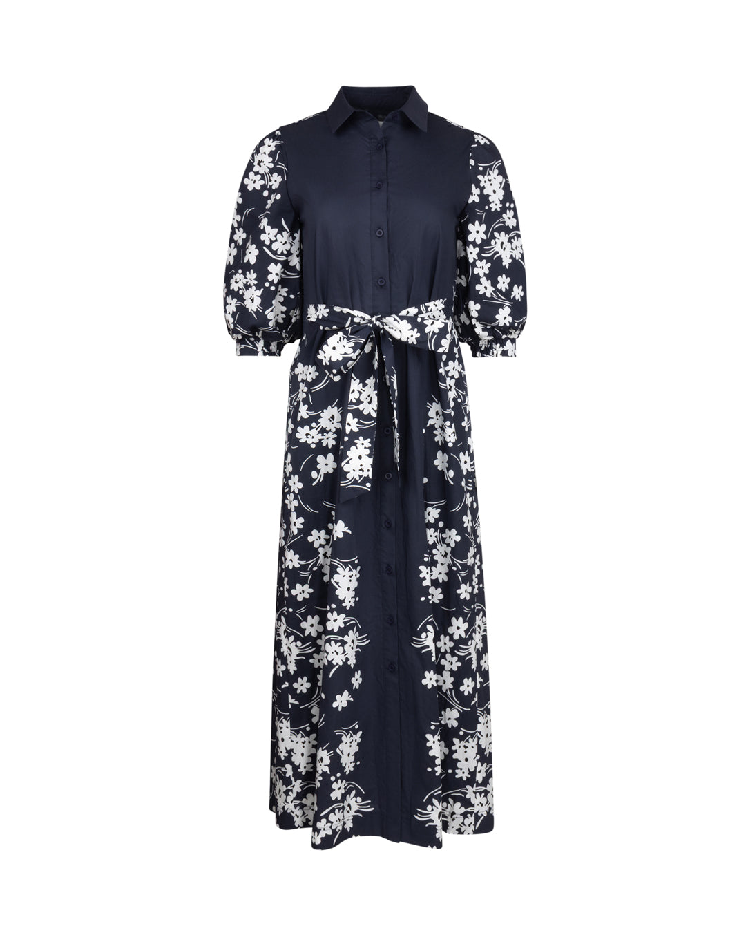 Floral Printed Maxi Poplin Dress