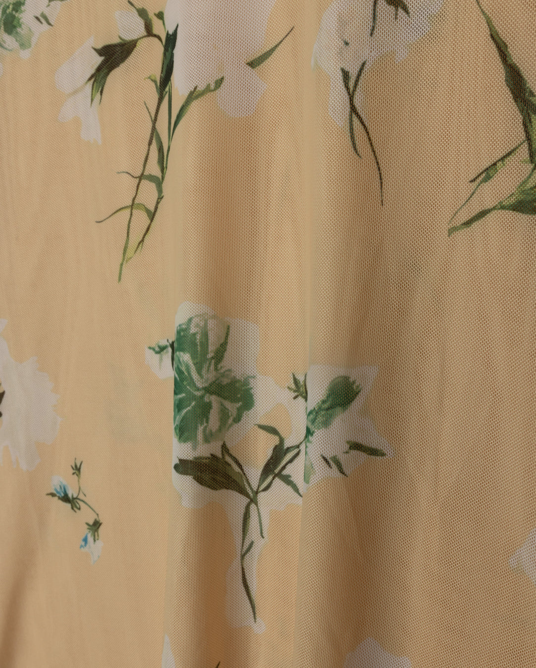 Crinkle Print Printed Mesh Top